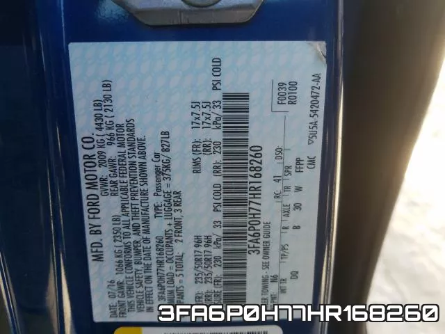 3FA6P0H77HR168260 фото 2