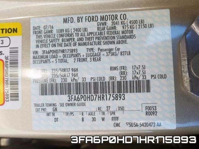 3FA6P0HD7HR175893 фото 2