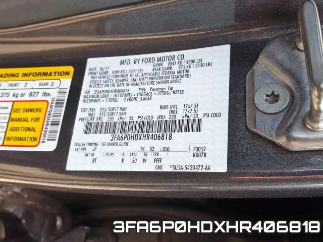 3FA6P0HDXHR406818 фото 2