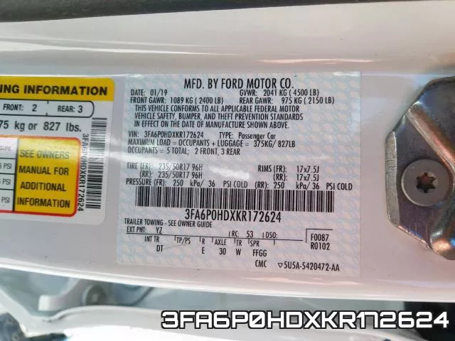 3FA6P0HDXKR172624 фото 2