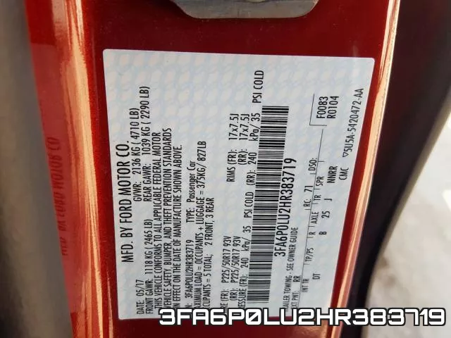 3FA6P0LU2HR383719 фото 2