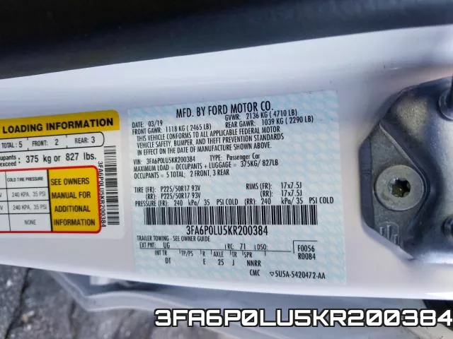 3FA6P0LU5KR200384 фото 2