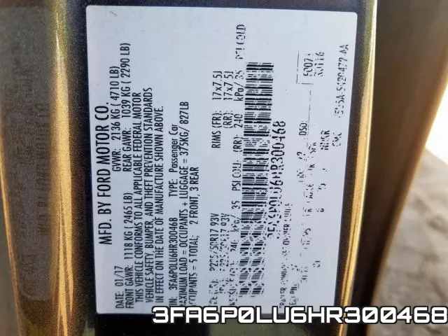 3FA6P0LU6HR300468 фото 2