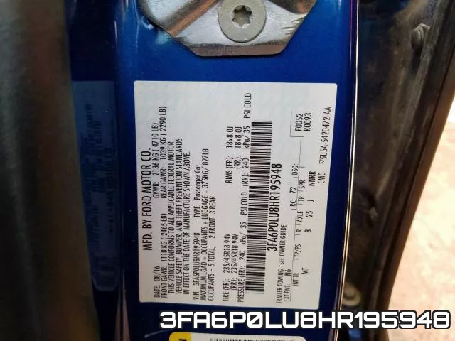3FA6P0LU8HR195948 фото 2