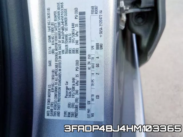 3FADP4BJ4HM103365 фото 2