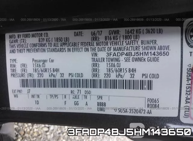 3FADP4BJ5HM143650 фото 10