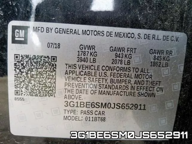 3G1BE6SM0JS652911 фото 2