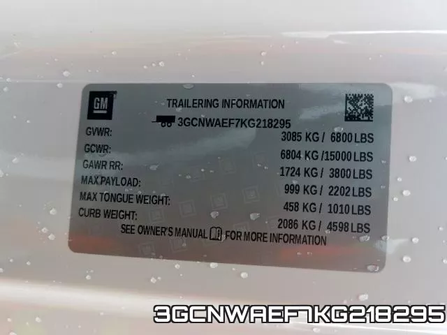 3GCNWAEF7KG218295 фото 2