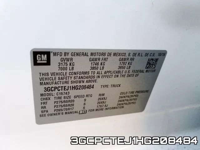 3GCPCTEJ1HG208484 фото 2