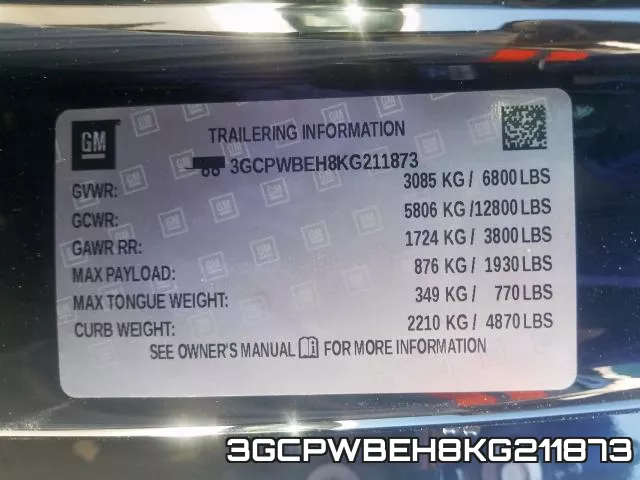 3GCPWBEH8KG211873 фото 2