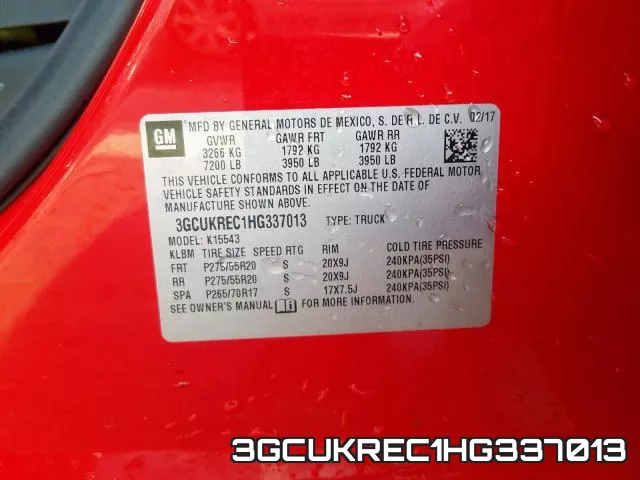 3GCUKREC1HG337013 фото 2