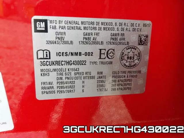3GCUKREC7HG430022 фото 2