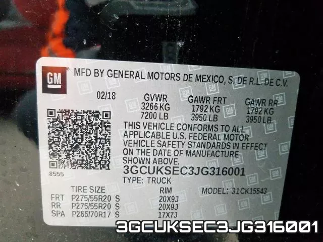 3GCUKSEC3JG316001 фото 2
