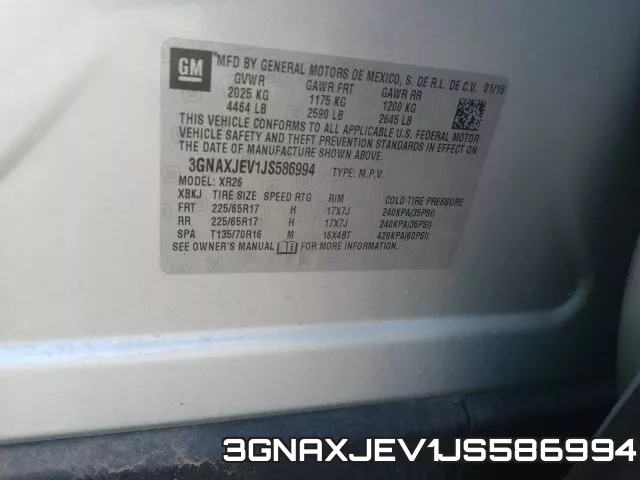3GNAXJEV1JS586994 фото 2