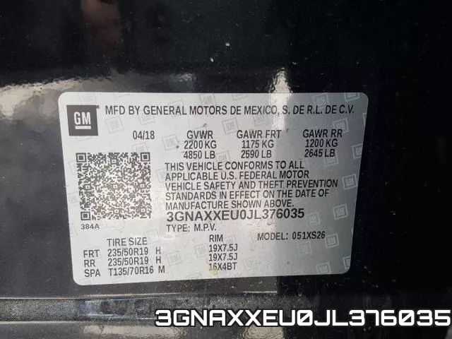 3GNAXXEU0JL376035 фото 2