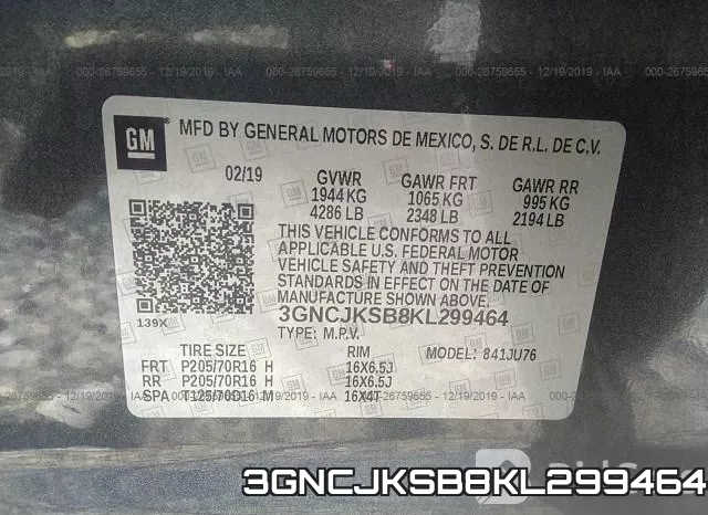 3GNCJKSB8KL299464 фото 10