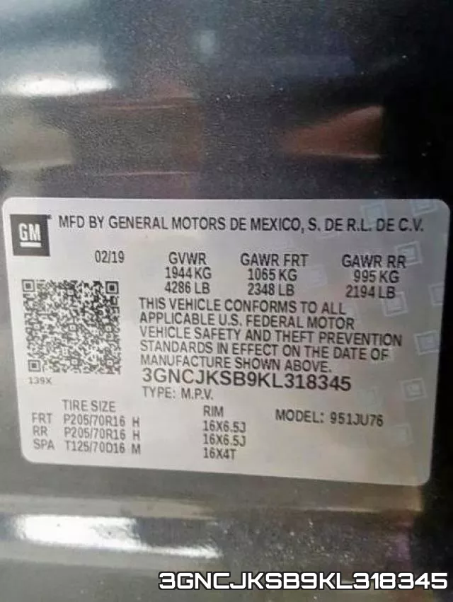 3GNCJKSB9KL318345 фото 2