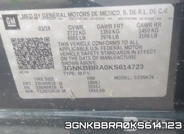 3GNKBBRA0KS614723 фото 10