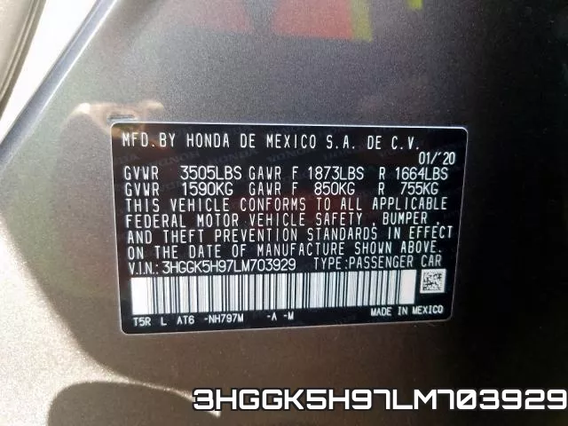 3HGGK5H97LM703929 фото 2
