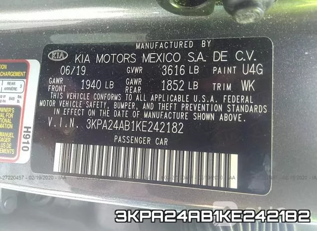 3KPA24AB1KE242182 фото 10