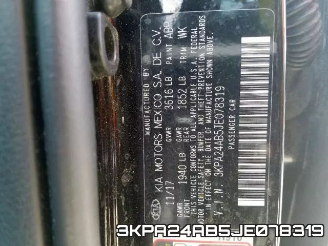 3KPA24AB5JE078319 фото 2