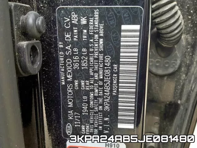 3KPA24AB5JE081480 фото 2