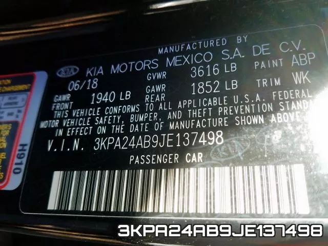 3KPA24AB9JE137498 фото 2