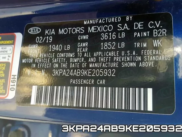 3KPA24AB9KE205932 фото 2