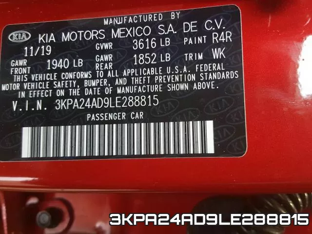 3KPA24AD9LE288815 фото 2