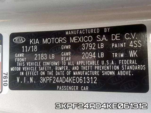 3KPF24AD4KE061312 фото 2