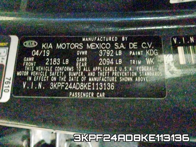 3KPF24AD8KE113136 фото 2
