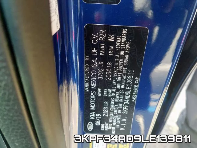3KPF34AD9LE139811 фото 2