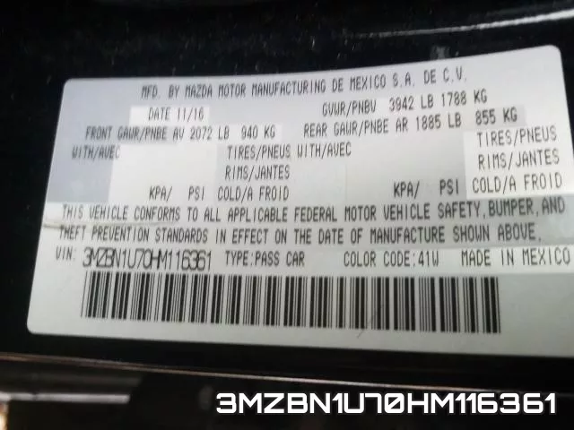 3MZBN1U70HM116361 фото 2