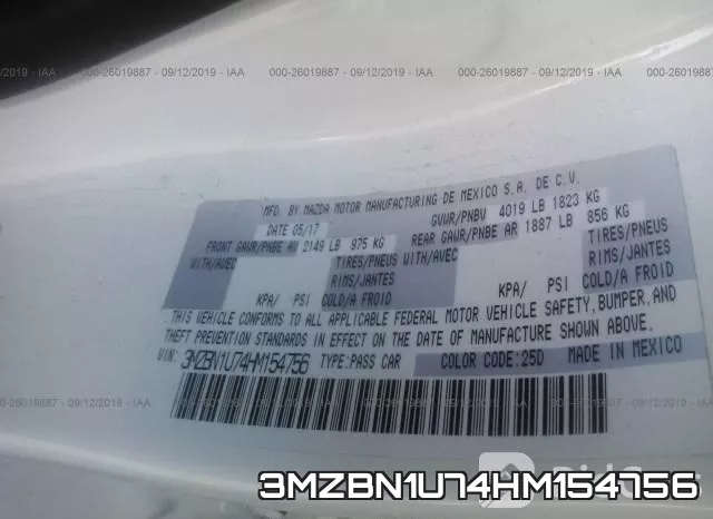 3MZBN1U74HM154756 фото 10