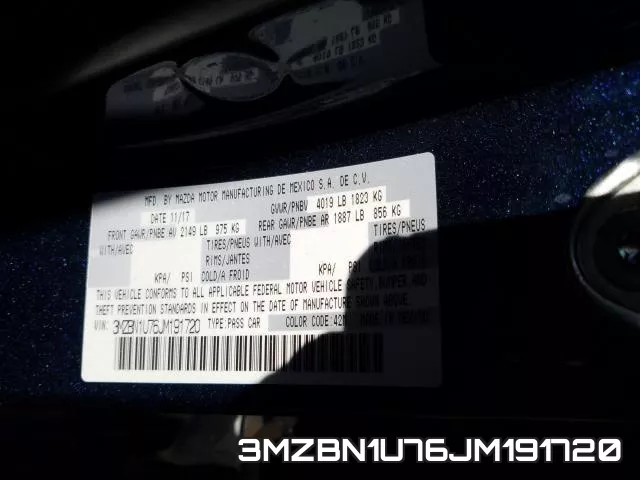 3MZBN1U76JM191720 фото 2