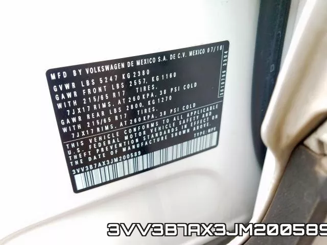3VV3B7AX3JM200589 фото 2