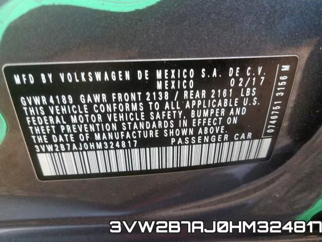 3VW2B7AJ0HM324817 фото 2