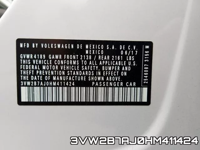 3VW2B7AJ0HM411424 фото 2