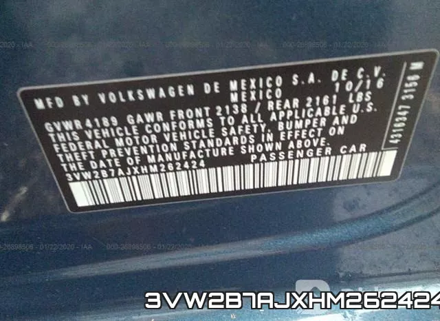 3VW2B7AJXHM262424 фото 10