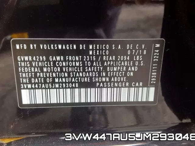3VW447AU5JM293048 фото 2