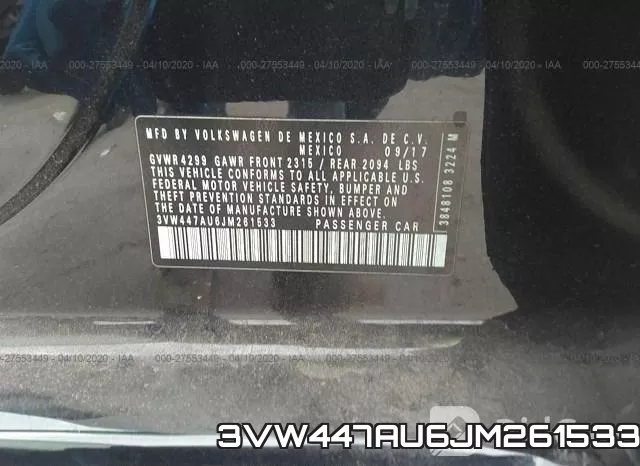 3VW447AU6JM261533 фото 10