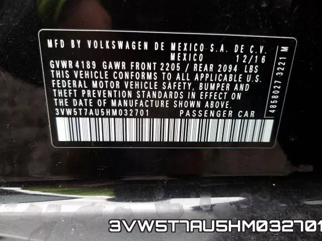 3VW5T7AU5HM032701 фото 2