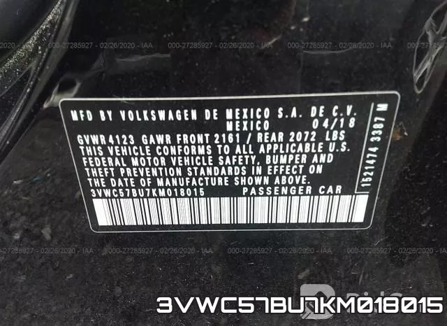 3VWC57BU7KM018015 фото 10