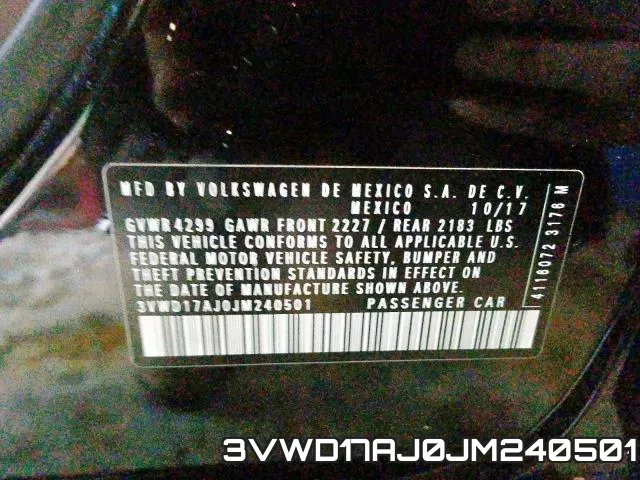 3VWD17AJ0JM240501 фото 2