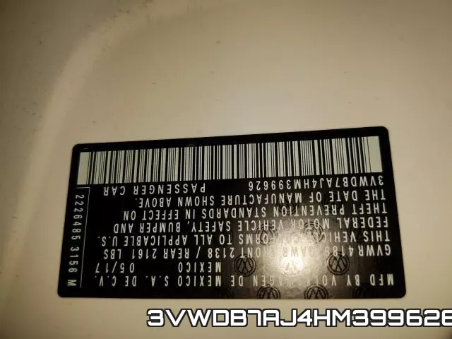 3VWDB7AJ4HM399626 фото 2