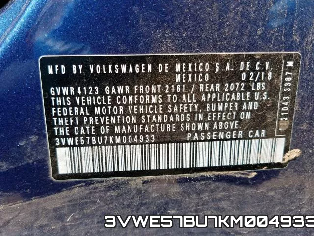 3VWE57BU7KM004933 фото 2