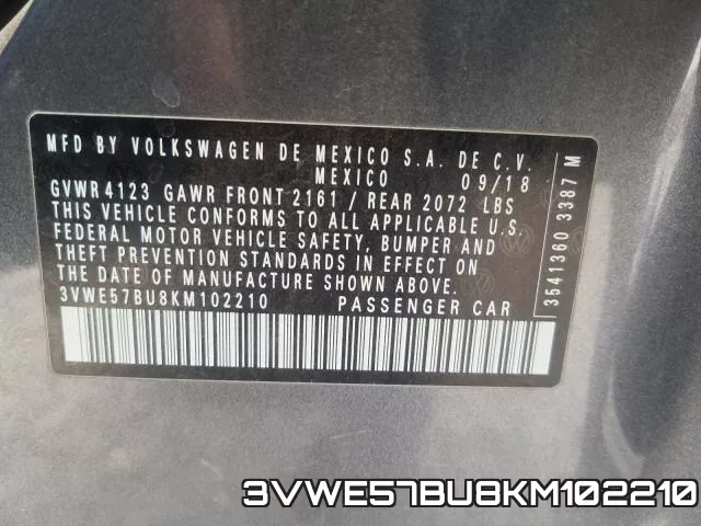 3VWE57BU8KM102210 фото 2