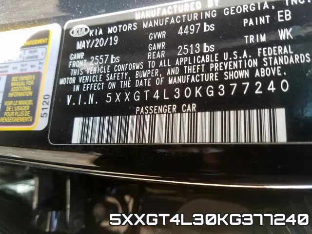 5XXGT4L30KG377240 фото 2
