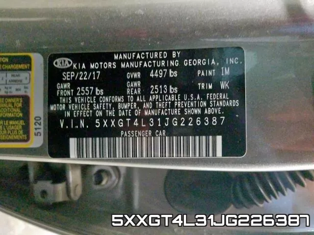 5XXGT4L31JG226387 фото 2