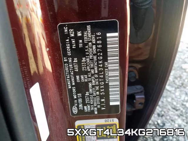 5XXGT4L34KG276816 фото 2